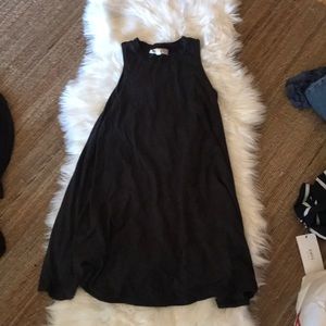 Black velvet high neck flare dress